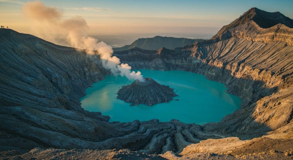ijen crater hotel accommodation banyuwangi — Photorealistic editorial travel photograph relevant to: An independent expe